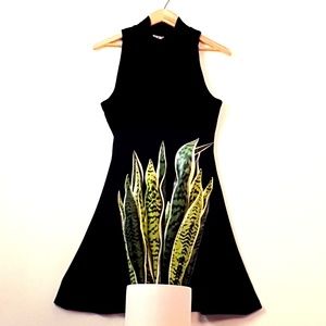 80s Vintage Black Velvet Dress, Sleeveless Size M